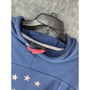 Under Armour Threadborne Blue Star Logo Hoodie Mens XL Loose Fit Pullover